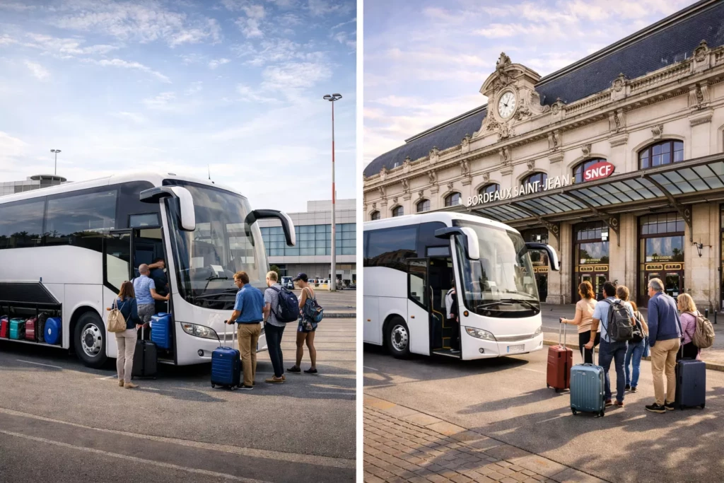 BUS Navettes et transferts vers les gares et aéroports tds Bordeaux